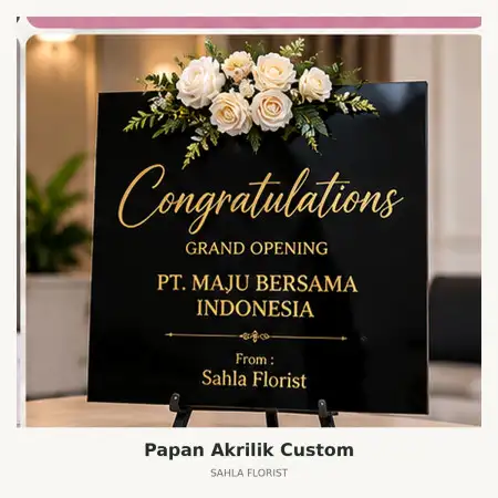 Papan Bunga Akrilik Senen